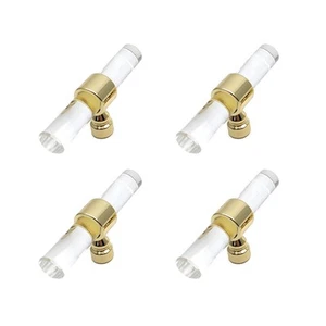 Cabinet Knobs T-Knob Gold and Acrylic Knobs Transparent Gold Single Hole 3.2x - Picture 1 of 3