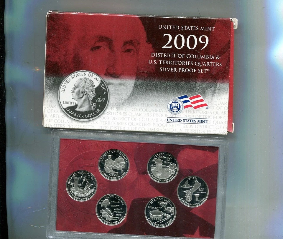 2009 S UNITED STATES COMPLETE ORIGINAL TERRITORY SILVER QUARTER PROOF SET 5723T - Image 1 of 1