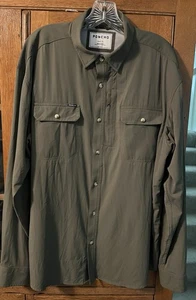 PONCHO Camisa Hombre Verde Manga Larga Pesca Bolsillos Magnéticos Talla L - Imagen 1 de 5