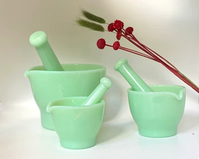 MOSSER GLASS Glass Mortar And Pestle- Jadeite