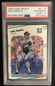 John Smoltz Signed 1988 Fleer Update #74 Rookie Card Autograph PSA/DNA Mint 10 - Picture 1 of 2
