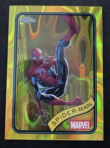 2025 Topps Chrome Marvel Spider-Man rifrattore lava giallo #101 - Foto 1 di 2