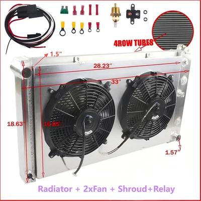 For 1973-1986 Chevy GMC C K C10 C20 C30 K10 K20 K30 Big Block Radiator+Fan 4-Row Foto 1 de 4