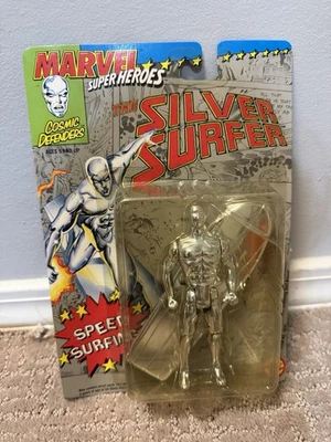 Figura de acción y tabla de surf Toy Biz Marvel Super Heroes Silver Surfer 1990 Foto 1 de 2