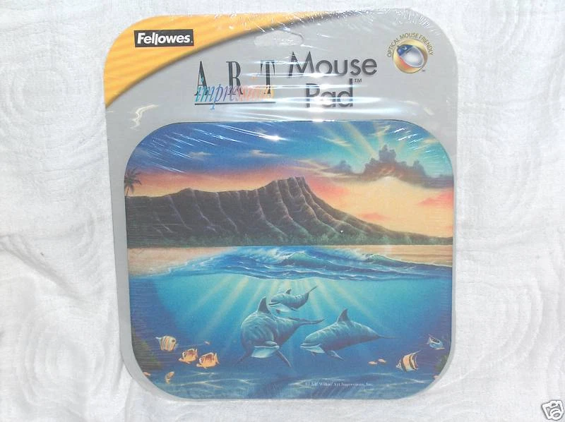 Fellowes Art Impression Mouse Pad Designer Diamond Head Mountain and Ocean Scene - Image 1 of 1