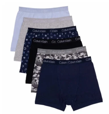 NEW Calvin Klein Boys 6 Pack Cotton Strech Boxer Briefs Size XL - Image 1 of 2