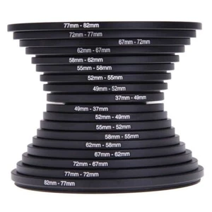18 Stück Kamera Objektiv Filter Adapter Ring Kit 9tlg Step Up Ring & 9tlg Step Down Set - Bild 1 von 15