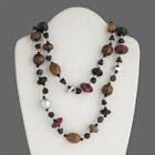 Handcrafted Mixed Beads Ethnic Mid Century Modern Style Wood Necklace