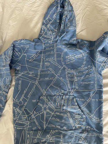 RARA Felpa Supreme con cappuccio blu lavato M L