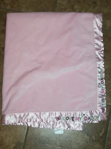 Beansprout Baby Blanket I Love My Daddy Satin Trim Lovey Pink Butterfly HTF - Picture 1 of 6