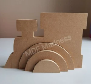 FORMA ARTESANAL MDF. APILADOR DE TREN ARCO IRIS DE MADERA. - Imagen 1 de 1