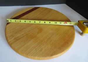 VINTAGE Revolving Lazy *VIDEO* Susan 14" Light Colored Hardwood With Dark Walnut - Picture 1 of 20