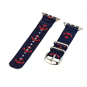 Anker Navy/Rot - 2 Stück Classic SS Nylon Uhrenarmband für 38mm Apple Watch - Bild 1 von 1