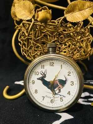 Vintage Phillip Crowe Pocket Watch Deer Majesti SignatureSeries - Image 1 of 4