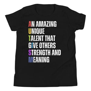 Autism Definition Autism Awareness Month Support Inspiraton Youth T-Shirt - Picture 1 of 5