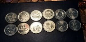 Canada Wellcomes New Millennium 2000 Set 12 Coins 25 Cent One For Each Month.