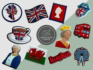 Inglaterra - Dijes Jibbitz para Crocs Zapatos Reino Unido Londres Autobús Ojo Té Bandera Inglesa - Imagen 1 de 22