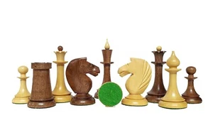 1950s 4''Soviet Latvian Reproduced Chess Pieces Only - Weighted Golden Rosewood - Picture 1 of 7