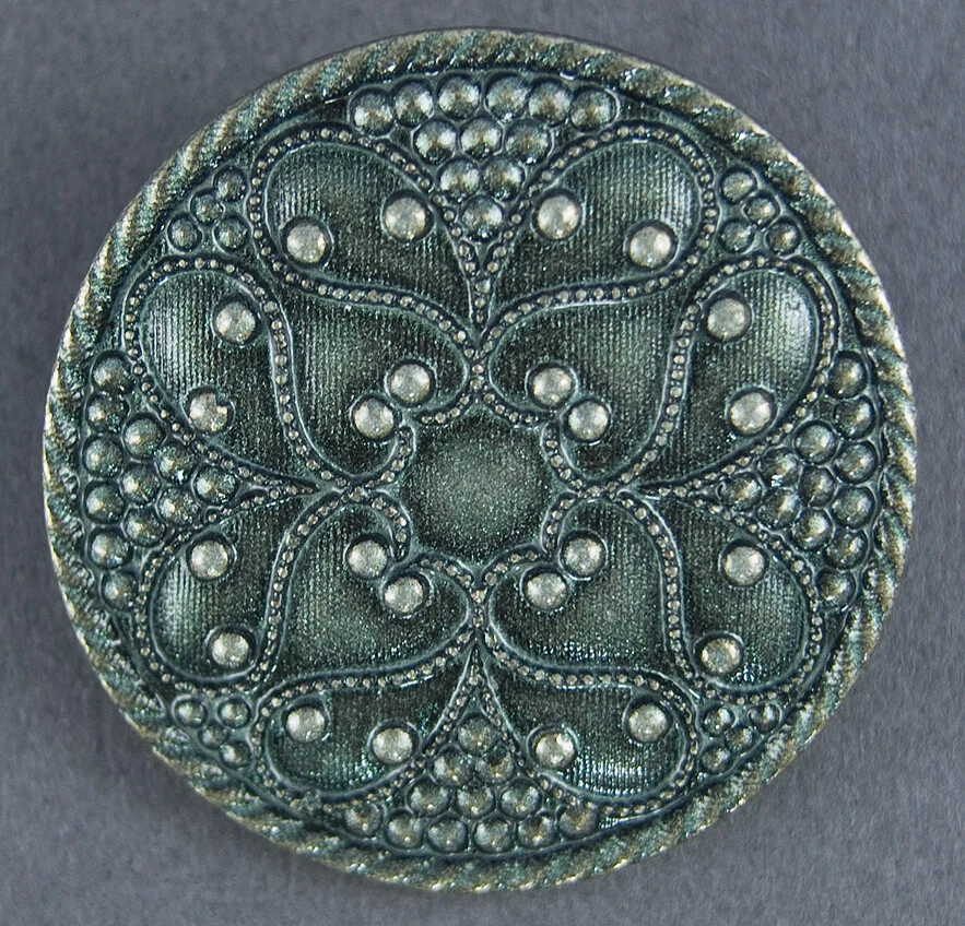 BOTÓN DECORATIVO DE METAL PINTADO A MANO  Foto 1 de 1