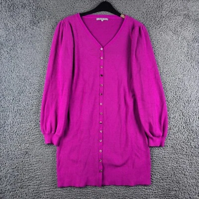 Oliver Bonas Cardigan Womens 10 Pink Long Jumper Dress Sweater Viscose Flowy - Image 1 of 4