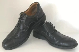 Men's Johnston Murphy Black Leather Oxford Split Toe Shoes Sheepskin Sz 9.5 M US - Picture 1 of 12