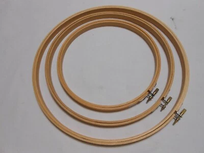 Vintage White Horse Round Wooden Cross Stitch Embroidery Quilting Hoop Lot  C1 - Image 1 of 4