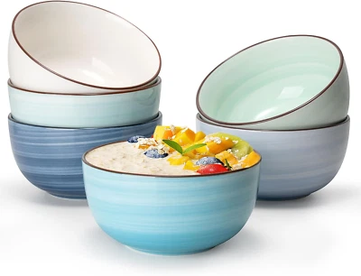 Sweese Ice Cream Bowls - Juego de 6 tazones de postre de 10 OZ, tazones de cerámica azul Foto 1 de 4