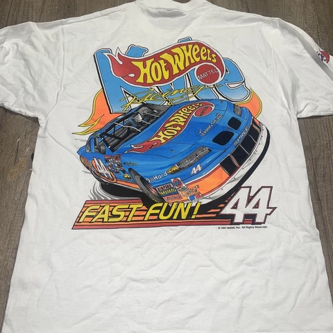 1997 NASCAR Kyle Petty #44 Hot Wheels Racing T-Shirt Fast Fun MEN'S Large Cover