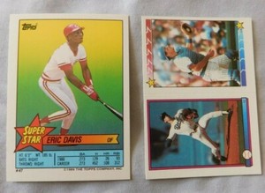 1989 Topps Super Star Sticker #47 Eric Davis Reds - #12 #318 Sticker back
