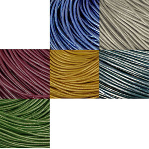 2 M OF ROUND LEATHER CORD,CHOOSE COLOUR,1.5MM THICKNESS,STRINGING