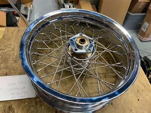 5.5x16 RK Excel Chrome Rim Wheel Harley Shovelhead Evo Chopper Rear SS Spokes - Picture 1 of 10