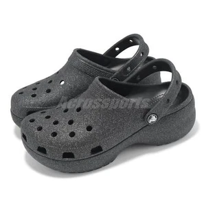 Crocs Classic Platform Glitter Clog W Black Women Slip On Sandal 207241-001 - Imagen 1 de 8
