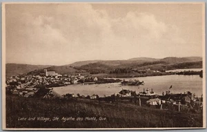 Postcard Ste. Agathe des Monts Quebec Lake and Village View - Bild 1 von 2