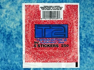 Retro Topps Terminator 2 Sticker Wax Packet Wrapper Empty 1991 - Picture 1 of 2