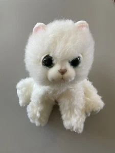 Russ Berrie Cat Plush Hans White Persian Fluffy  Green Eyes Kitty 10” Vintage - Picture 1 of 5