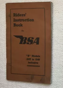 Reiter Lehrbuch für BSA ""B"" Modelle 1937-1940 - Bild 1 von 8