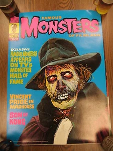 Famous Monsters 109 1974 Vincent Price Madhouse Cover Poster 20 x 27 Warren NICE - Picture 1 of 3