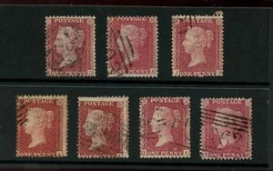 PENNY REDS LCp14 PLATE 57...7 stamps DIFFERENT LETTERINGS...SGC10...cv £126 - Picture 1 of 1