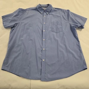 Croft &Barrow Men's Casual Short Sleeve Blue Button Down Shirt Size 2XL XXL - Picture 1 of 9