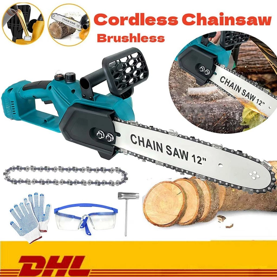 MAWIRON 12 Zoll Elektrische Kettensäge Mini Motorsäge Baumsäge Für Makita 18v Bürstenlos