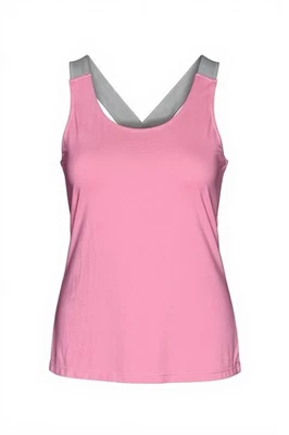 Sujetador sin mangas Aspire pequeño entrenamiento fitness corredor espalda gris y rosa incorporado Foto 1 de 4