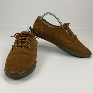 Vans Zapatos de Skate para Hombres 8.5 Mujeres 10 Marrón Gamuza Punta Redonda Logo Bajo Con Cordones T375 - Imagen 1 de 11