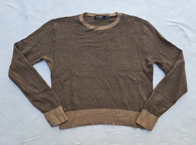 Lauren Ralph Lauren Sweater Womens Large Brown Crewneck Cotton Modal Pullover - Image 1 of 4