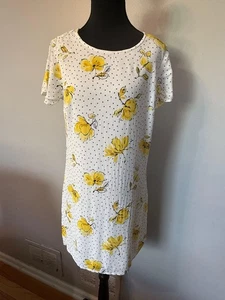 Abercrombie & Fitch Minikleid Damen Gr. S gelb geblümt Kurzarm Freizeit » - Bild 1 von 8