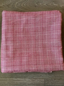 Vintage Red White Plaid Fabric 112x52” Stretchy Most Likely 1970s - Imagen 1 de 4