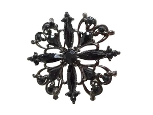 Unique Costume Black Brooch Pin Jewelry Goth Formal - Picture 1 of 2