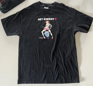 Vintage Frederick’s Of Hollywood Staff, AAA T-Shirt, schwarz „Get Cheeky“. Große - Bild 1 von 11