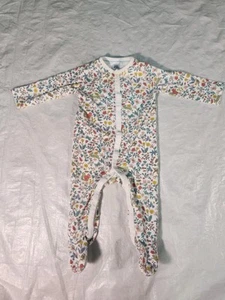 Baby Boden Romper Pajamas 6 - 9 Months 6-9 Flowers Floral Birds Footed Snap - Picture 1 of 4
