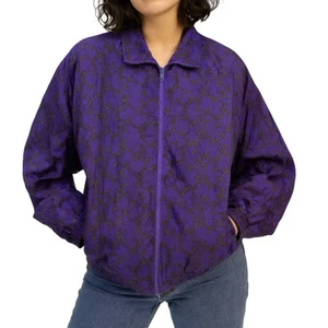 Cortavientos De Colección Años 90 EE. UU. Licencia Juegos Olímpicos Estampado Púrpura Dorado JC Penney Unisex L - Imagen 1 de 14