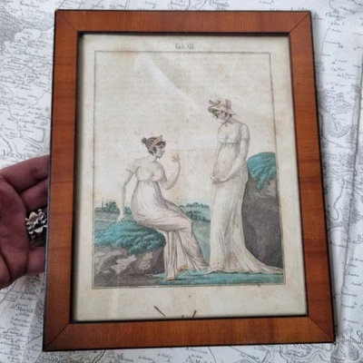 Gravure de Mode 1801 Merveilleuses Encadrée Fashion ETCHING 19thC - Photo 1/4